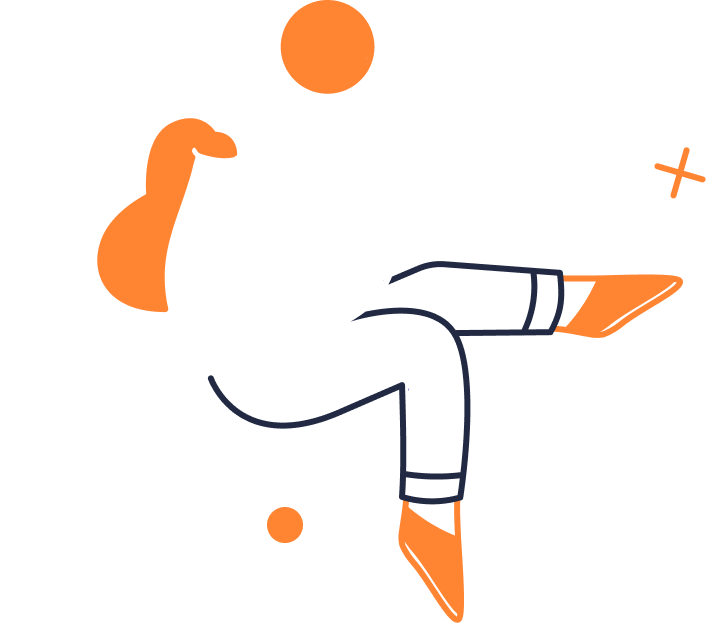 Ilustração de mulher estudante consumindo conteúdo em smartphone com ícones de correio e avião de papel ao fundo